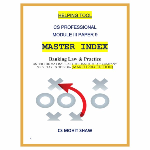 Banking Law and Practice - Master Index by CS Mohit Shaw (March 2014 Edition)