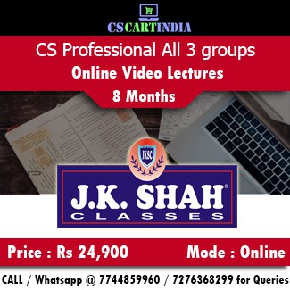CS Professional Online Classes All subjects by J K SHAH Classes
