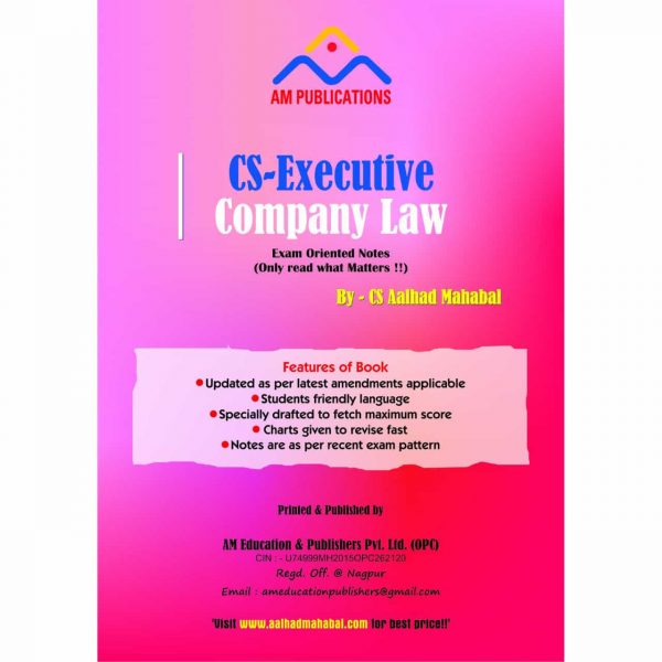 CS Executive Company Law by CS AALHAD MAHABAL