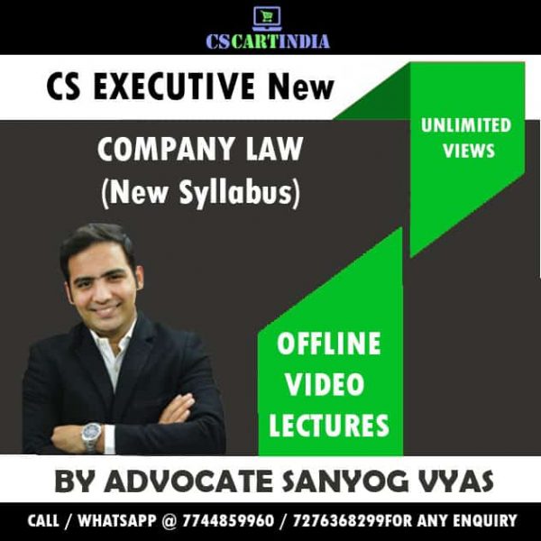 Sanyog Vyas CS Executive New Syllabus Company Law Video Lectures
