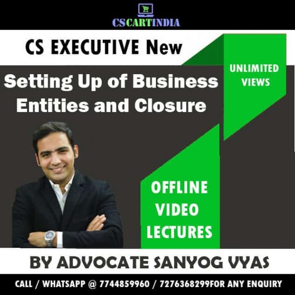 Sanyog Vyas CS Executive Setting Up of Business Entities