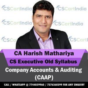 Harish Mathariya CS Executive Company Accounts Video Lectures