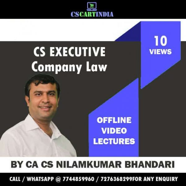 Nilamkumar Bhandari CS Executive Company Law Video Lectures