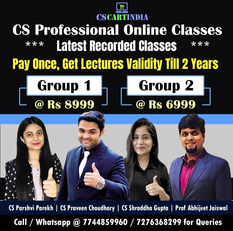 FREE CS Executive Notes for June 2021 Exam | CSCARTINDIA