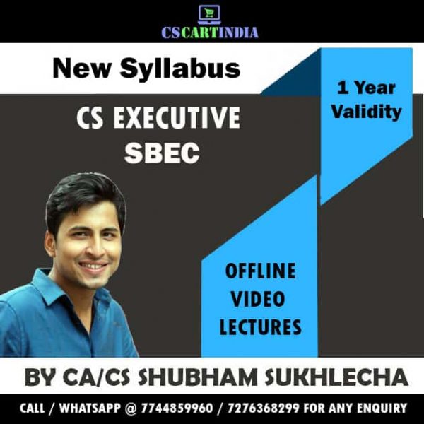 Shubham Sukhlecha CS Executive SBEC Video Lectures
