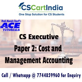 CS Executive Cost Management Accounting Online Video Lectures